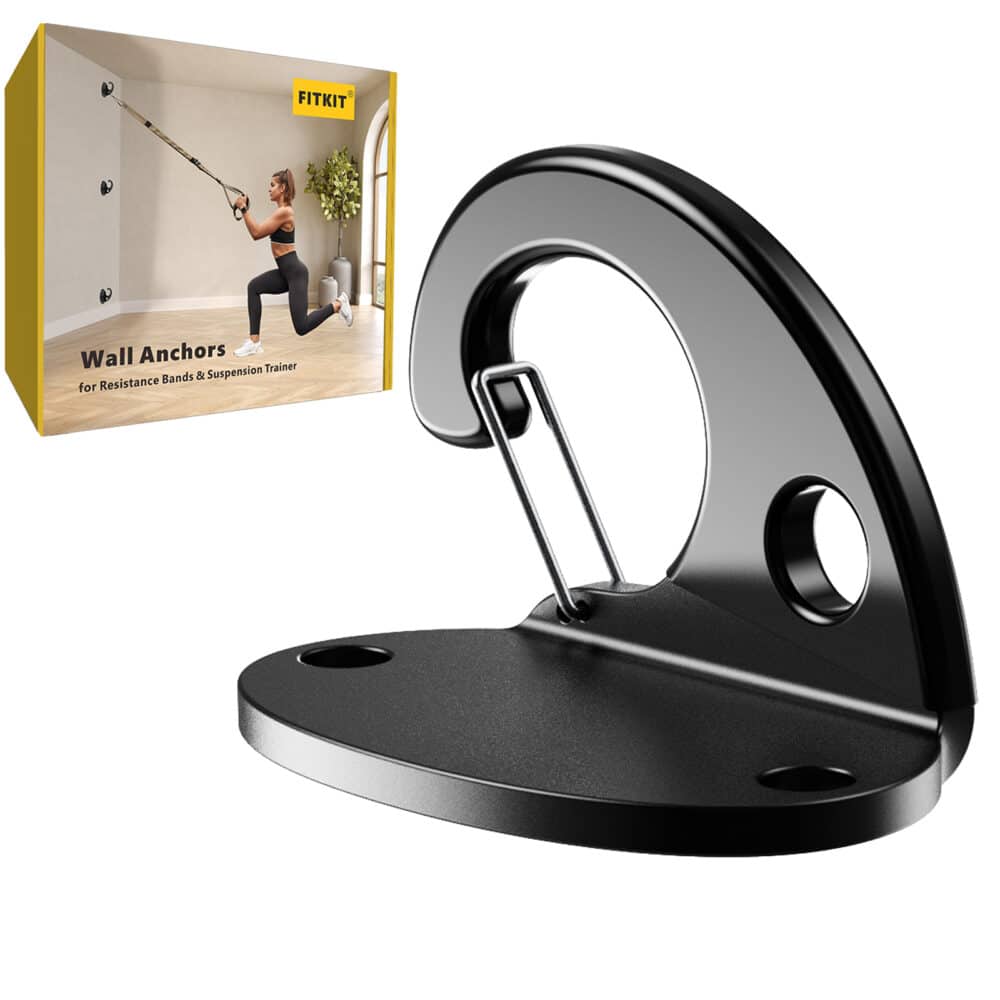 FITKIT 3-Pack Resistance Band Wall Anchor Set, No Weld Wall Mount for Exercise Bands & Suspension Straps