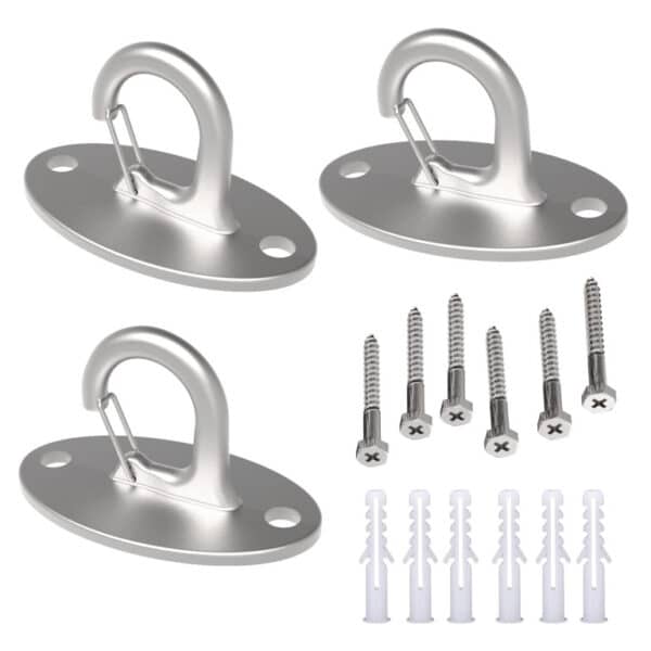 FITKIT 3-Pack Resistance Band Wall Anchors, 304 Stainless Steel No Weld